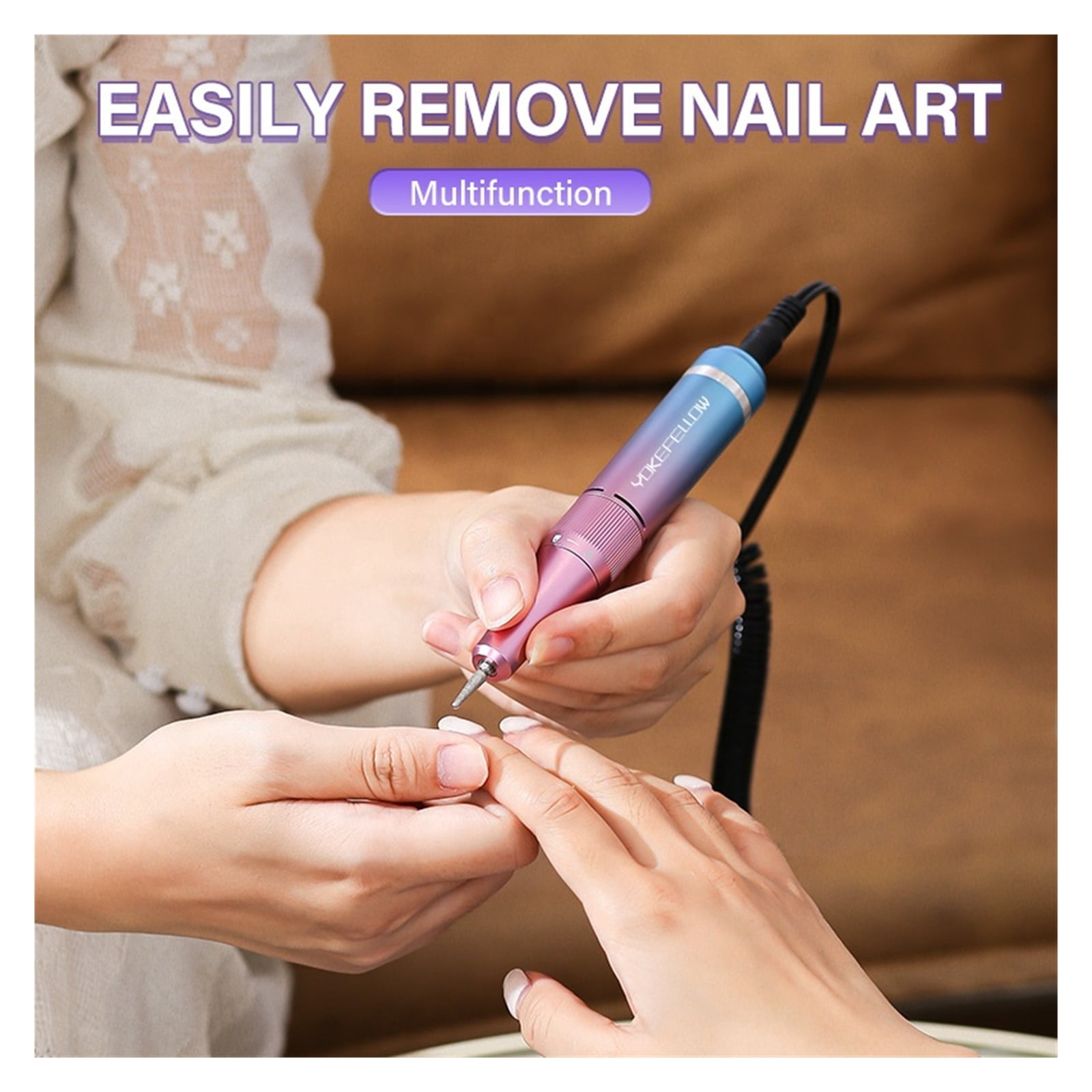 Portable Electric 40000RPM Rechargeable Nail File Beauty Salon Tool Manicure Machine Nail Polisher Drill ,Low Noise