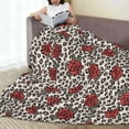 thumbnail image 4 of Yiaed Leopard Print Rose Pattern Fleece Throw Blanket,Fleece Throw Blankets for Couch & Bed All Season Use -40"x30", 4 of 4