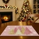 thumbnail image 1 of Manteles individuales aislantes con diseño de árbol de Navidad | Manteles festivos con protección térmica | Manteles decorativos de tela verde, roja y rosa, 1 of 5