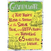 Designer Greetings Two Trains Leaving Station Math Problem Funny / Humorous High School Graduation Congratulations Card