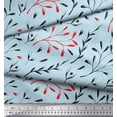 thumbnail image 3 of Soimoi Blue Cotton Cambric Fabric European Seeds Leaves Print Sewing Fabric Yard 58 Inch Wide, 3 of 3
