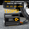 thumbnail image 3 of 6000A Jump Starter with Air Compressor,Car Battery Jump Starter (for All Gas or up to 12L Diesel),12V Jump Pack with 150PSI Digital Tire Inflator,Built-in LED Bright, 3 of 10