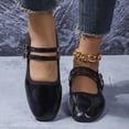 thumbnail image 5 of HomeDM Womens Mary Jane Ballet Flats Ankle Strap Dressy Comfortable Closed Toe Flats Wedding Dress Shoes, Black Size 8.5, 5 of 9