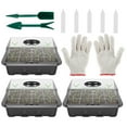 thumbnail image 1 of 12 Cells Seed Tray Seedling Starter Trays Garden Plant Grow Starting Germination Kit Nursery Pots 5pcs Black, 1 of 10