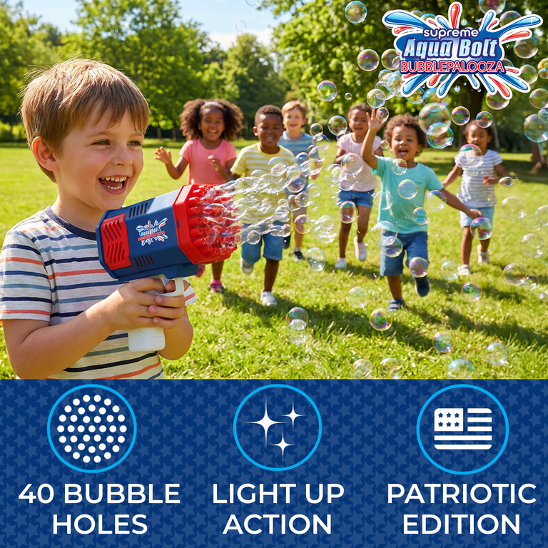 Supreme Aqua Bolt Bubblepalooza, Automatic Bubble Blowing Gun Toy