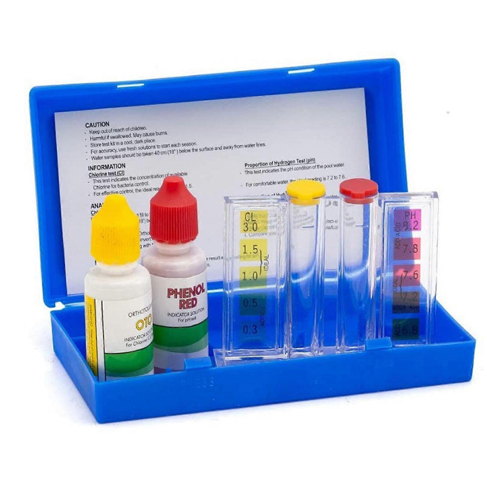 2-Way Swimming Pool & Spa Test Kit OTO and Phenol Red Test Solutions ...