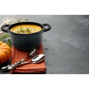 RJ Legend 8.5 Ounce Othello-Colored Cast Iron Pot, Enameled Cast Iron Mini Pot, Round Mini Cocotte, Cast Iron Set 2-Piece Black and White Cast Iron Pots, 5.5-Inch Cast Iron Pot with Lid