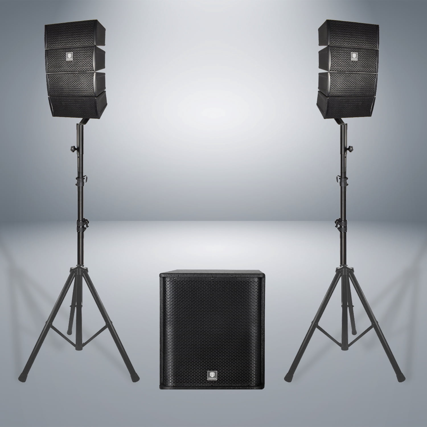 4000W P.M.P.O PRORECK CLUB 3500 15-inch 2.1 CHANNEL DJ/Powered PA Speaker System Combo Set 6x4-inch Line Array Speakers and 1x15-inch Subwoofers BT for Large Parties