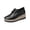 Black, variant on EKVAHL Women's Lace‑Up Wedge Platform Sneakers, Round Toe Lightweight Casual Walking Shoes Heightening Effect Waterproof wear-Resistant Daily Footwear
