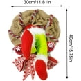 thumbnail image 6 of Bueautybox Christmas Wreath, Christmas Thief Stole Xmas Burlap Wreath, Christmas Burlap Wreath with Pose able Plush Legs, Wired Wreath Frame, Jute Rope, for Christmas & Thanksgivings Indoor Decor, 6 of 7
