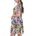 thumbnail image 2 of Naloa Llamas Colorful Print Womens Summer A-Line Dress with Pockets,Short Sleeve Dresses,Flowy Beach Swing Dress for Vacation Travel, 2 of 6