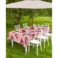 thumbnail image 4 of Boanket Outdoor Tablecloth with Umbrella Hole for Patio/Picnic/Party/Camping, Pink Christmas Waterproof Table Cloth Rectangle Table Cover Washable, Western Cowboy Santa Xmas Snowflake (54"x 80"), 4 of 7