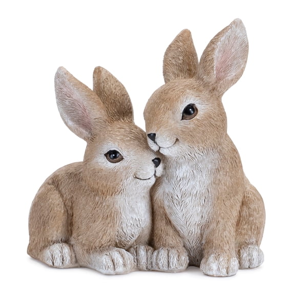 Melrose Sitting Posed Bunny Couple Figurines -4" - Set of 2