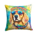 thumbnail image 2 of Golden Retriever Hippie Dawg Fabric Decorative Pillow 14 in x 14 in, 2 of 2