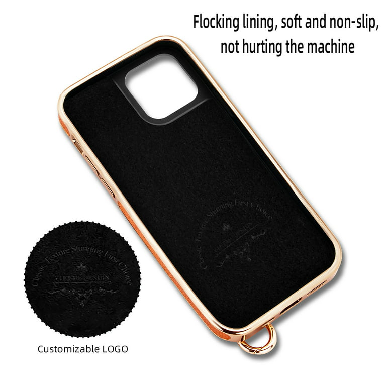 Case for iPhone 14 Pro Luxury PU Leather Wristband Hand Strap