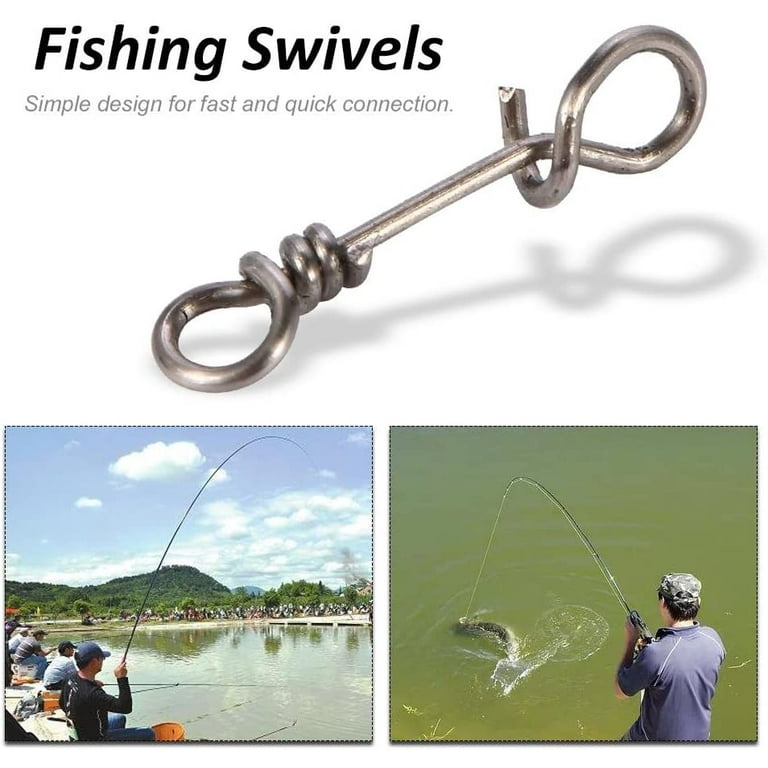 Fastach Clips,Fishing Clip Fast Snaps Stainless Steel Fishing Swivel Snap  Fishing Rolling Barrel Swivel Snap Swirl Connector Fishing Lures Leaders