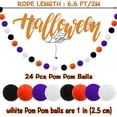 thumbnail image 3 of Fall Event Garlands, 3pk Orange Black White Felt Pom Pom Garland, 6.6ft Long, 25mm 24 Balls, Halloween Thanksgiving Party Decor, 3 of 11