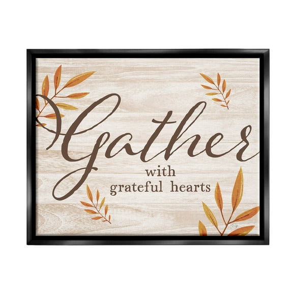 Gather With Grateful Hearts Botanicals Botanical & Floral Graphic Art Jet Black Framed Art Print Wall Art