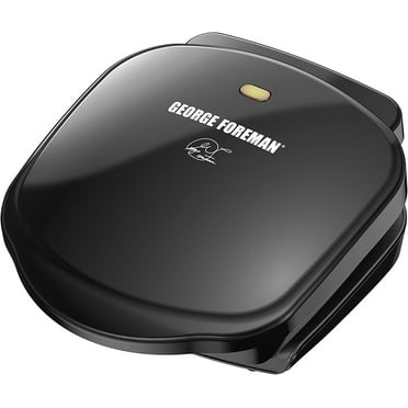 George Foreman 2-Serving Classic Plate Electric Indoor Grill and Panini Press, Black