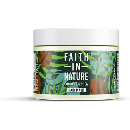 Faith In Nature Natural Hair Mask - Vegan & Cruelty Free, No SLS or Parabens - 10.14 fl oz, Coconut & Shea Butter