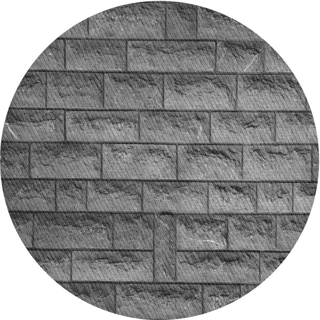 Ahgly Company Machine Washable Indoor Round Transitional Gray Wolf Gray Area Rugs, 6' Round