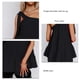 thumbnail image 5 of Camiseta sin mangas para mujer, con un solo hombro, dobladillo con volantes, tipo suelto, Top informal de verano, negro L, 5 of 7