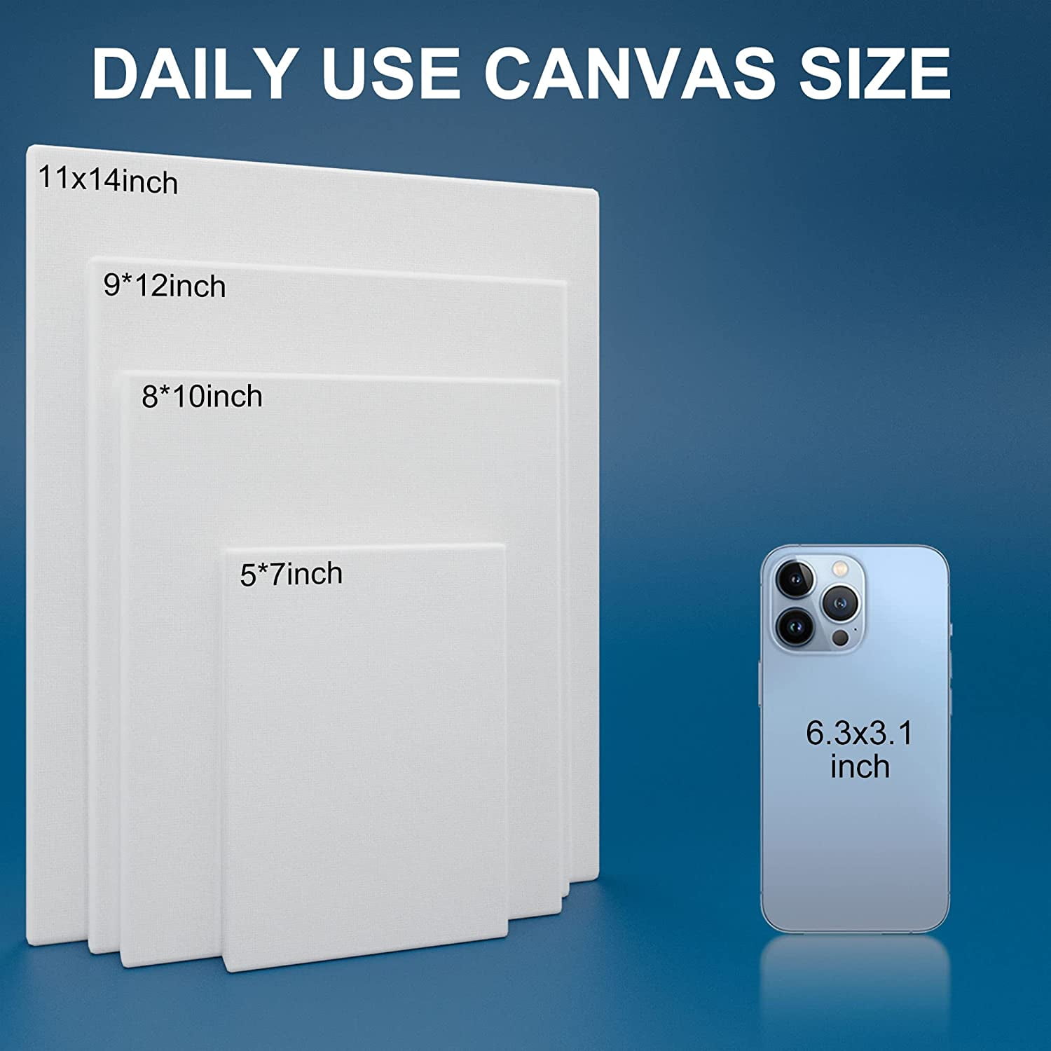 Artkey Canvas Panels, 11"x14",12 Pack, 100% Cotton Acid-Free White Canvas Boards for Painting, Gift for Adult & Kids