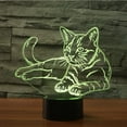 thumbnail image 3 of Animal Cat Toys 3D Illusion Night Light Smart Touch Lamp, Creative RGB Led, Christmas Birthday Decorations Gifts for Boys and Girls, Cat Party Decor, 16 Colors, 3 of 7