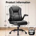 thumbnail image 2 of COOLHUT Office Executive Chair High Back Adjustable Managerial Home Desk Chair, Office Computer Chair with Lumber Support, Swivel PU Leather Chair for Home Office, Black, 2 of 8