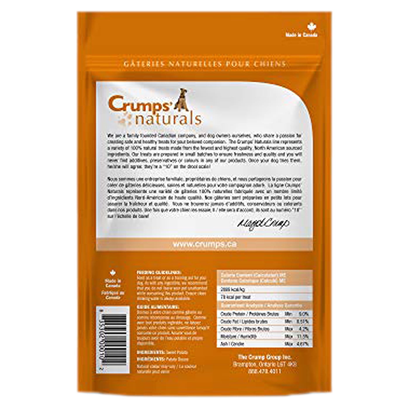 Crumps' Naturals Chews Sweet Potato Dry Dog Treats, 11.6 Oz