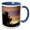 Blue/White, variant on 3drose, Image of Palm with Layers of Yellow and Violet Sky Abstract Blur, 11oz Mug