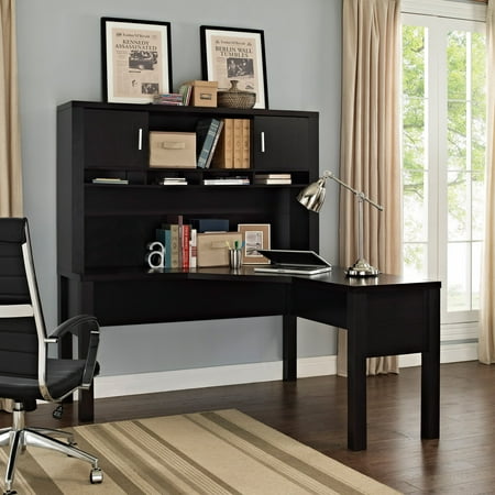 Altra Princeton L Shaped Desk With Optional Hutch Espresso Altra Princeton L Shaped Desk With