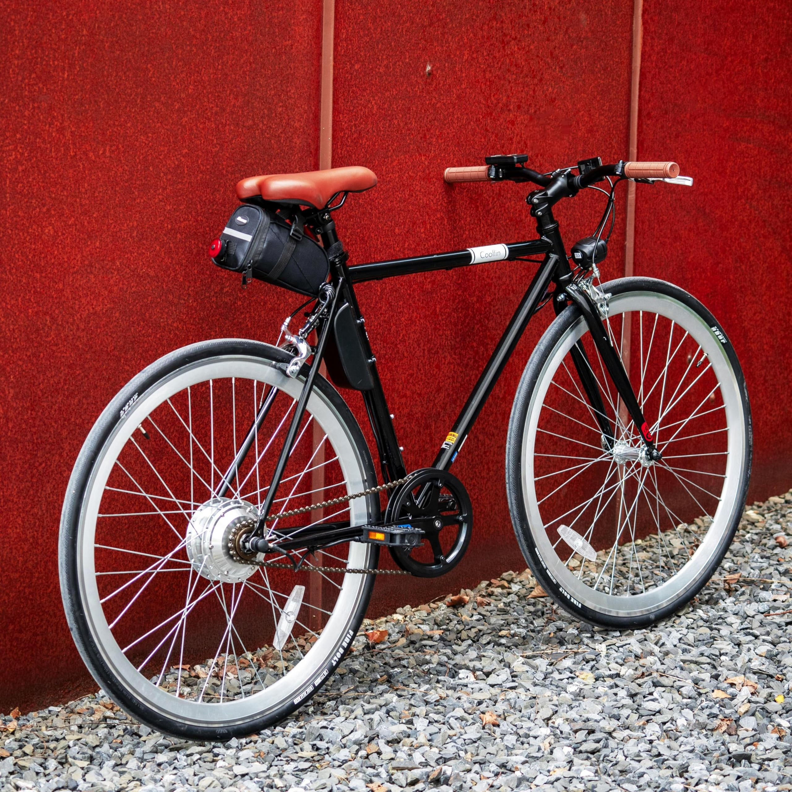 Hiland 700C Road Electric Bike for Adults, Commuting Ebike 36V Removable Battery, Black UL2849