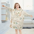 thumbnail image 5 of FORMRS Wearable Blanket Hoodie with Sleeves for Kids Cozy Flannel Sweatshirt, Forest Pastel, 5 of 7