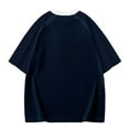 thumbnail image 6 of AHTJRT Mens Dye Blocked Harajuku Inspired Tees Loose Fit Crew Neck Summer Tops Navy XL, 6 of 8