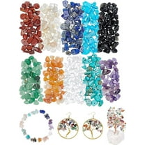 1 Box 10 Styles 7 Chakra Natural Gemstone Chips Beads Irregular Chips Beading Stone Crystal Loose Beads with Hole for Adults DIY Earring Necklace Bracelet Jewellery Making Crafts