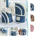 thumbnail image 1 of Soporte retráctil para bolígrafos (1 unidad), 22,5 x 11 x 7,5 cm, bolsa de lona con compartimentos con cremallera para organizar material de oficina y herramientas de arte (azul)., 1 of 8