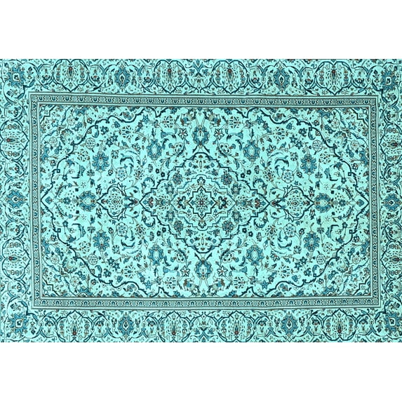 Ahgly Company Indoor Rectangle Persian Light Blue Traditional Area Rugs, 8' x 10'