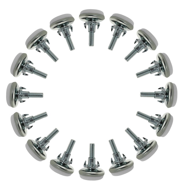 Uxcell M6 x 25 x 30mm Pies Niveladores Ajustables para Muebles Pierna de Mesa 16pcs