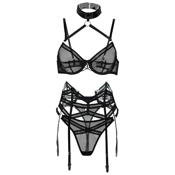 Gibobby Ropa interior mujer sexy Lenceria Sexy para Mujer Transparente Ropa Interior Lenceria Vestidos de Mujer Sexis Bralette y Tanga Conjunto Interior Mujer Negro G Walmart en linea