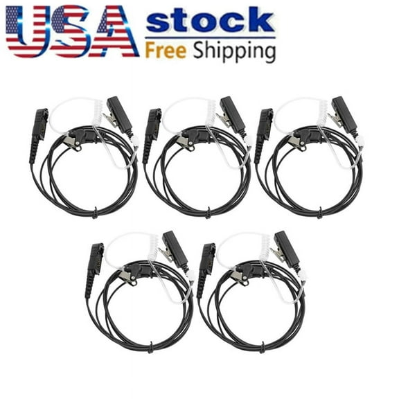 5 Pack Surveillance Headset Earpiece with  Mic PTT Compatible with Radios XPR3300 XPR3500 XPR3300e XPR3500e DP2400 DP2600  MTP3250 MTP3550 Portable radio