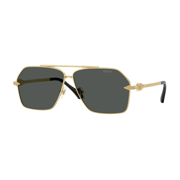 Versace VE2284 100287 Gold / Dark Grey Lenses Men's 63mm Sunglasses