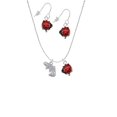 thumbnail image 2 of Delight Jewelry Silvertone Jumping Trout Red Lucky Ladybug Necklace and Dangle Earrings Set, 2 of 6