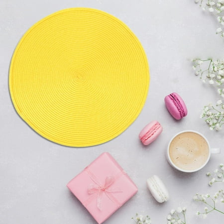 

Woven Spiral Table Placemats 15 Inches Round Set Of 4 Non Slip Dining & Kitchen Table Mats