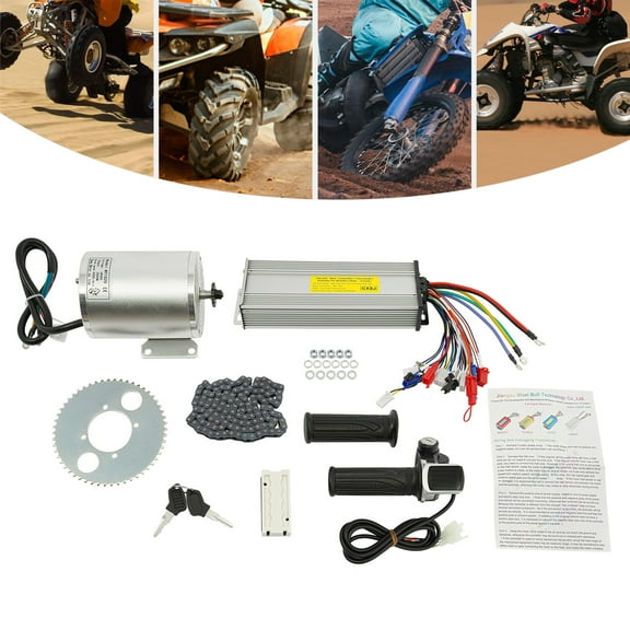 Peakora 2000w Electric Brushless Dc Motor Kit 4300rpm 48v Electric Motor Scooter Motor with Upgraded Speed Controller and Throttle Grip Kit for Go Karts E-Bike Motorcycle Scooter DIY