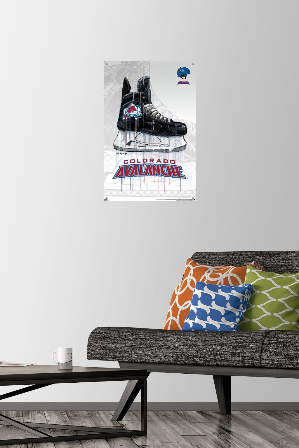 NHL Colorado Avalanche - Drip Skate 21 Wall Poster with Pushpins, 14.725" x 22.375"