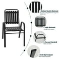 thumbnail image 2 of Outdoor Patio Lawn Dinning Chairs Set of 4 High Back Stackable Chairs with Armrest, Black, 2 of 7