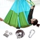 thumbnail image 1 of 2.5*1.5m Anti-Gravity Yoga Hammock Flying Swing Aerial Traction Device Swing Trapeze Set Home Gym Hanging BeltBlue with Green set He Qiyong unisex, 1 of 1