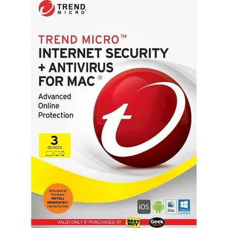 Trend Micro TRE021800G301 Internet Security 2017 (3-Devices) Mac|Ios (Best Computer Internet Security)