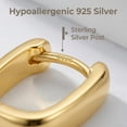thumbnail image 6 of Chunky Huggie Earrings for Women,14K Gold Plated Hypoallergenic Sterling Silver Minimalist Lightweight Small Gold Hoop Earrings, 6 of 7